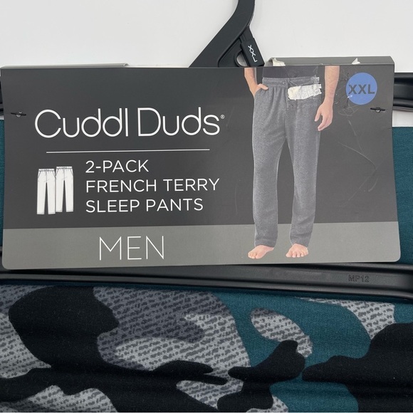 Cuddl Duds Men’s Size XXL 2 Pair French Terry Sleep Pajama Lounge Pants New - Picture 6 of 7